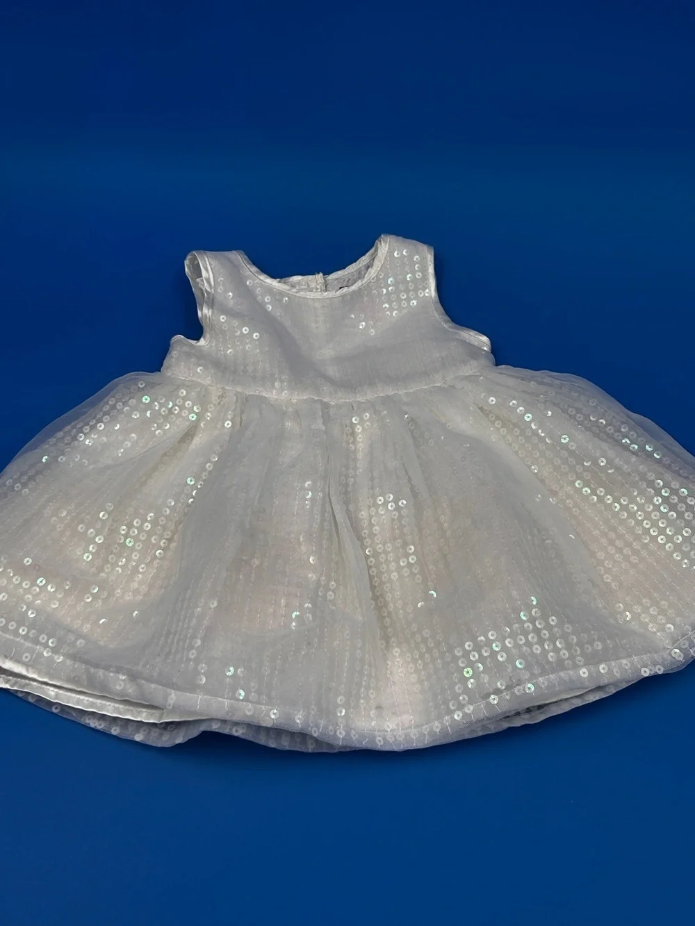 Sparkling White Sequin Tulle Dress Childrens Place